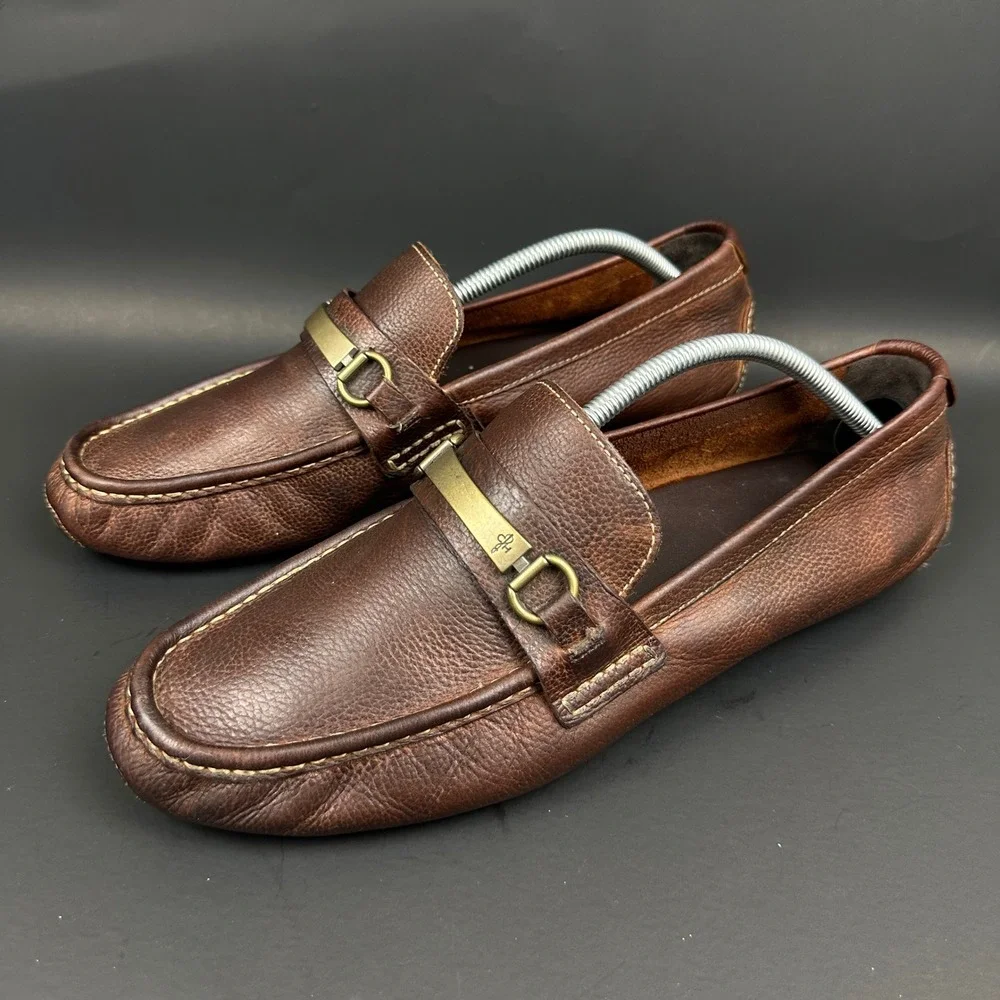Cole Haan Mens Brown Pebbled Leather Bit Loafers Driving Shoes Moccasins 11.5 M